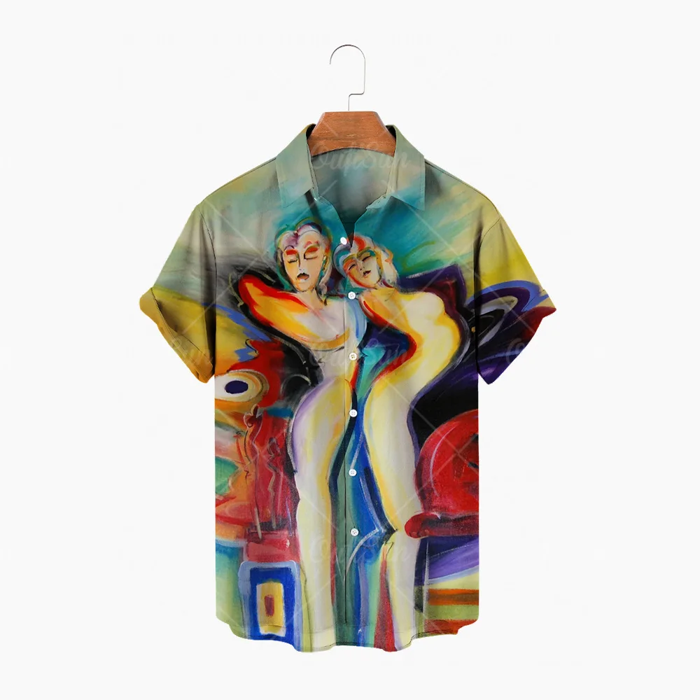 

Summer 2022 Hawaiian Men's Shirts Abstract 3d Printed Short Sleeves Vintage Oversized 5xl Shirts Lightweight Quick Dry New Tops