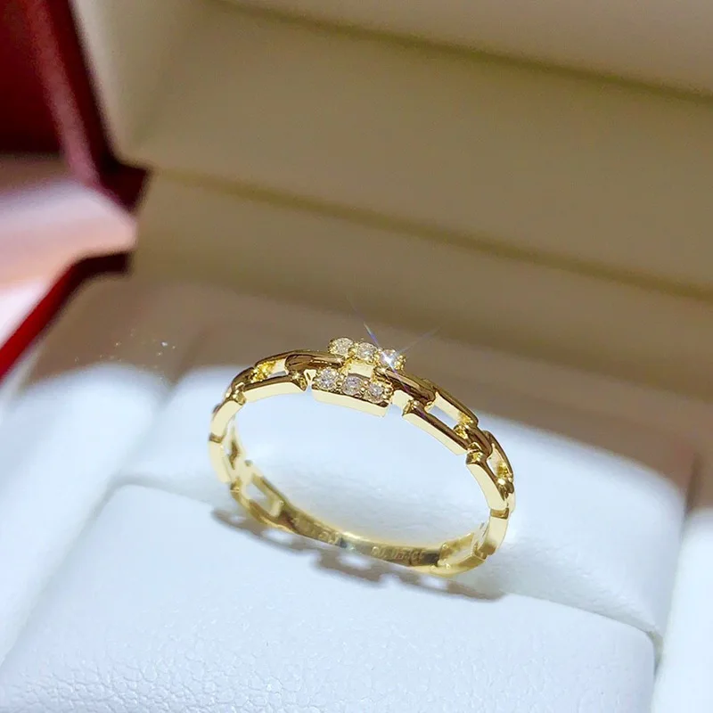 

New Individualized Advanced Sense Ins Fashion Index Finger Ring S925 Sterling Silver Plated Gold Ring Handpiece