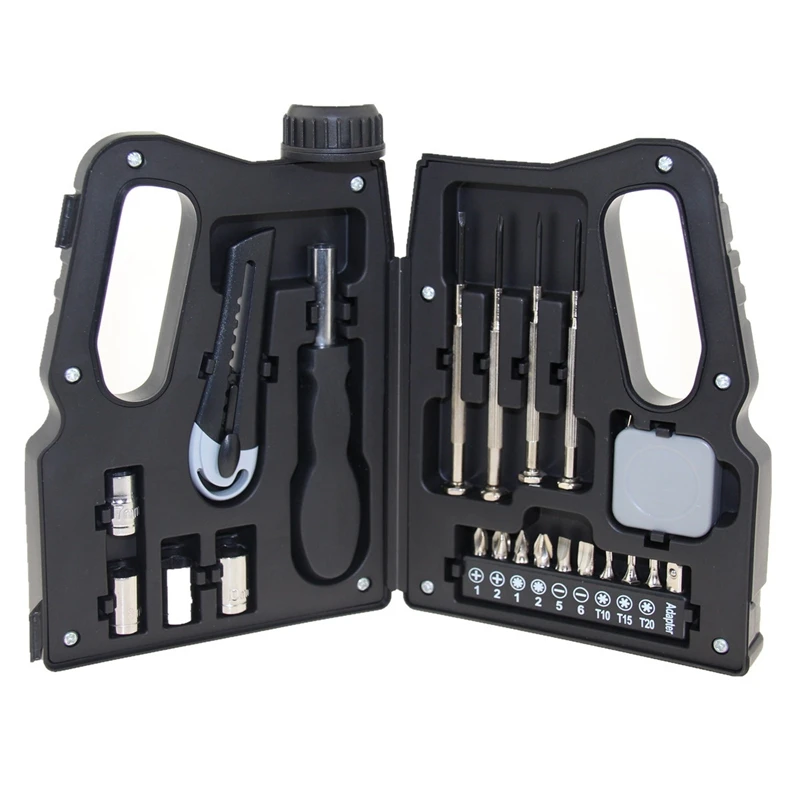 

21 In 1 Oil Can Shape Tool Set Household Hand Tool Box Repair Kit Include Screwdriver Bits Tape Measure Tools