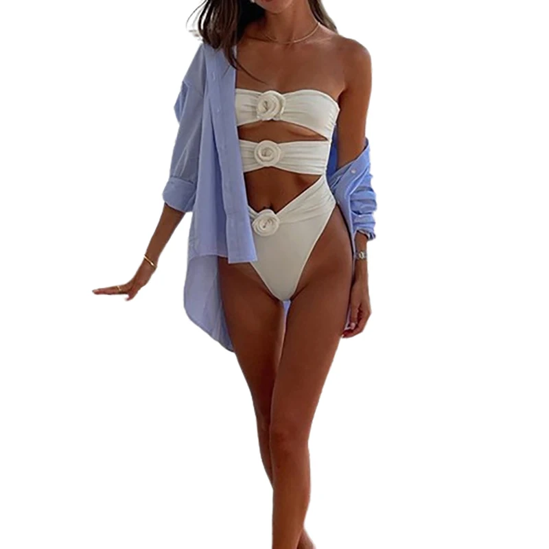 Женское боди с цветочным принтом без рукавов