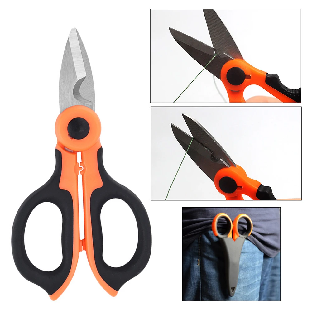 

Portable 420 Stainless Steel Fishing Scissor Fishing Pliers Scissors PE Braid Line Lure Cutter Fishing Accessories Tools