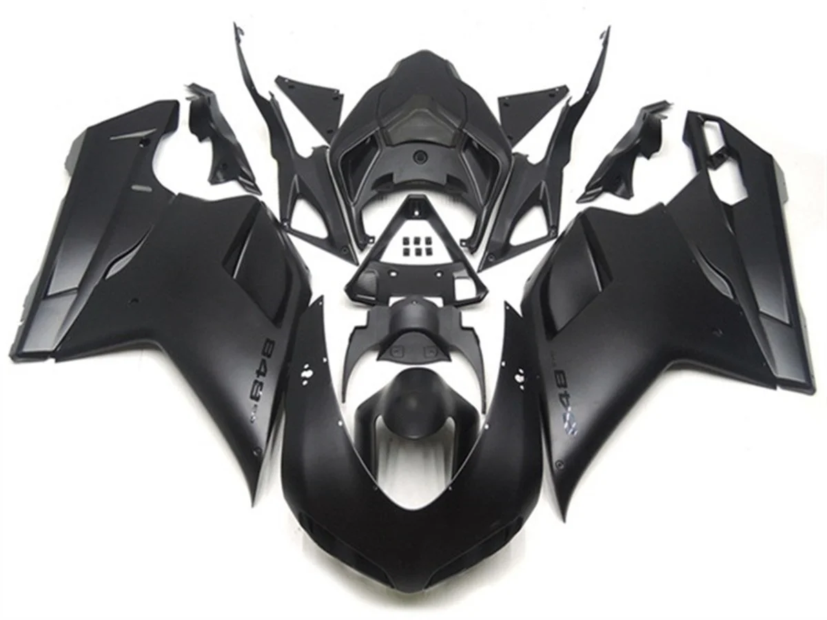 

Комплекты обтекателей ракушек мотоцикла, подходят для 848 EVO 1098 1198 1098S 2007 2008 2009 2010 2011, комплект кузова из АБС-пластика черной серии