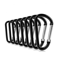 10 pcs aluminum carabiner clips snap clip lock buckle hook camping outdoor fishing tool buckle lock for keychain bottle black