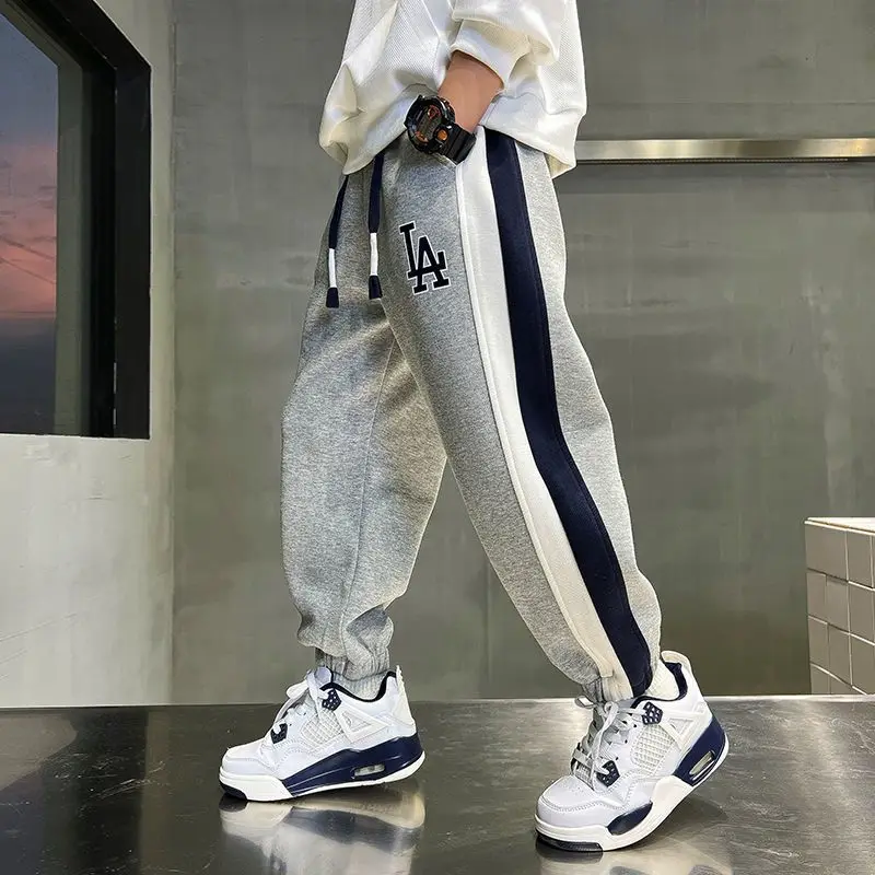 

Детские повседневные спортивные брюки, новые свободные длинные брюки для мальчиков и девочек-подростков, детская одежда