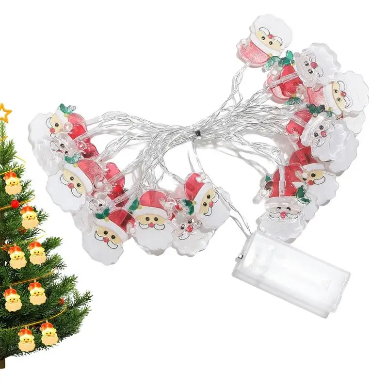 

LED Santa Claus String Lights 20 LEDs 9.84ft Santa Claus Light Up String Lights Christmas Decoration Battery-Powered Festival