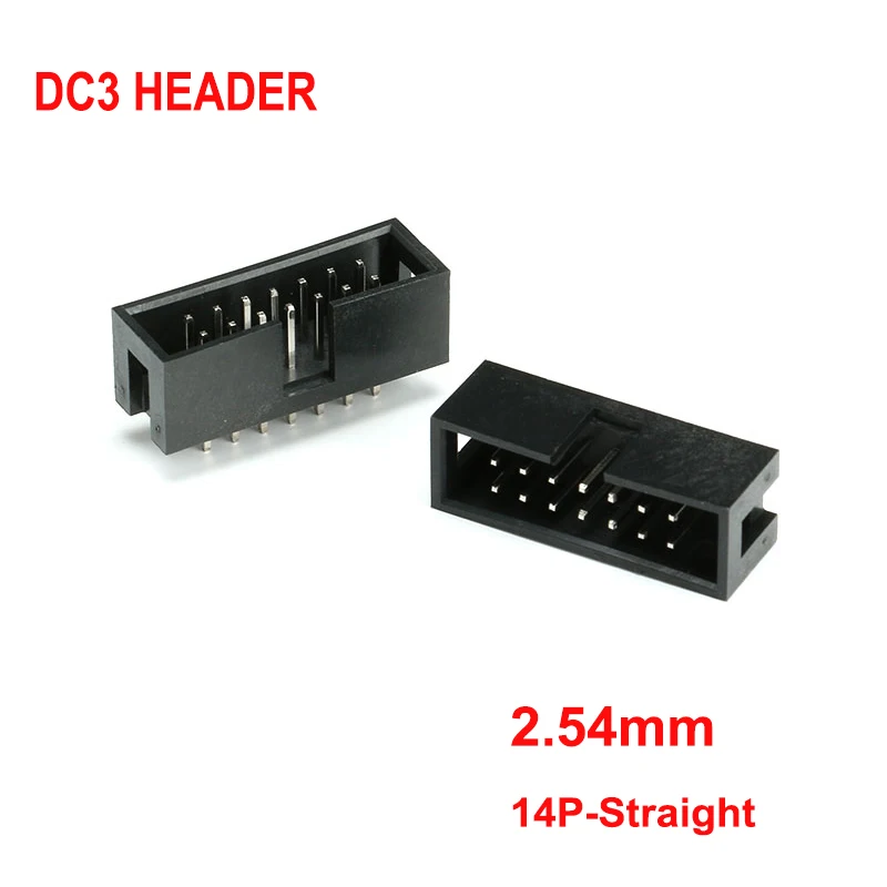 

10 шт./партия, штыревые разъемы, 14 контактов, 2,54 мм