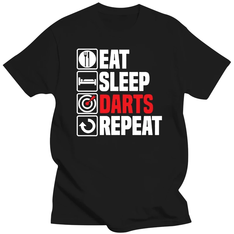 

Eat Sleep Darts Repeat T Shirt Funny Dart Board Set Pub Dad Christmas Gift Top Streetwear Tee Shirt