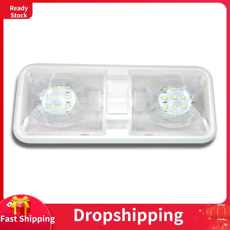 

12V 6.8W 2835smd Led Rv Ceiling Light 4000-4500k 3-way Switch With Lens Wear-resistant Dome Lamp Fixture Modified Accessories