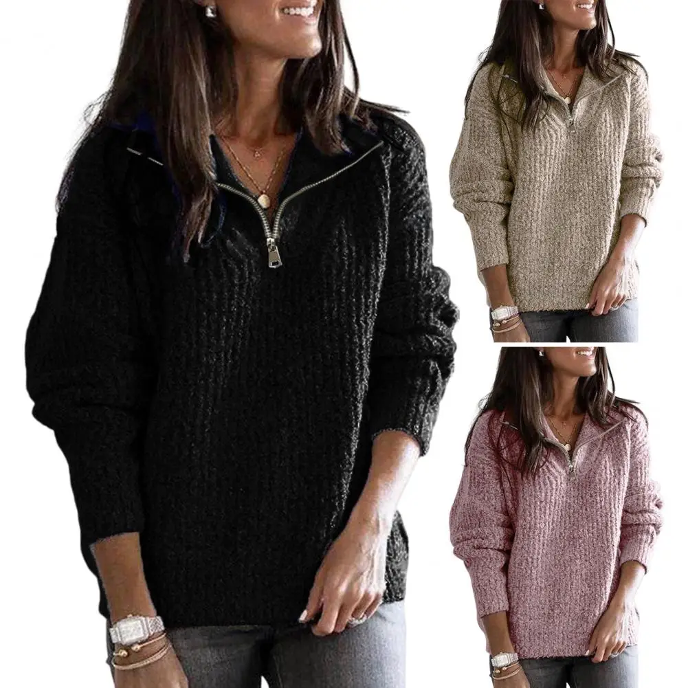 

Теплый легкий вязаный свитер с длинным рукавом и V-образным вырезом для активного отдыха