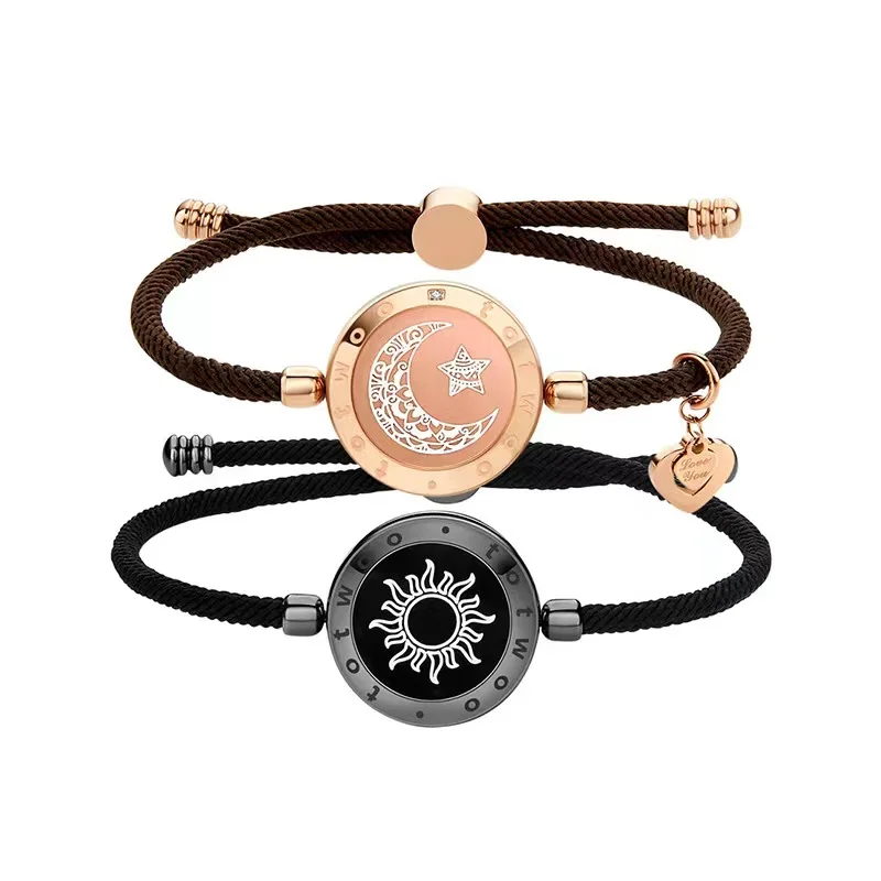 totwoo long distance touch Bracelets for Couples Long Distance light up&Vibrate Moutain&Sea Love Bracelets Smart Jewelry sets