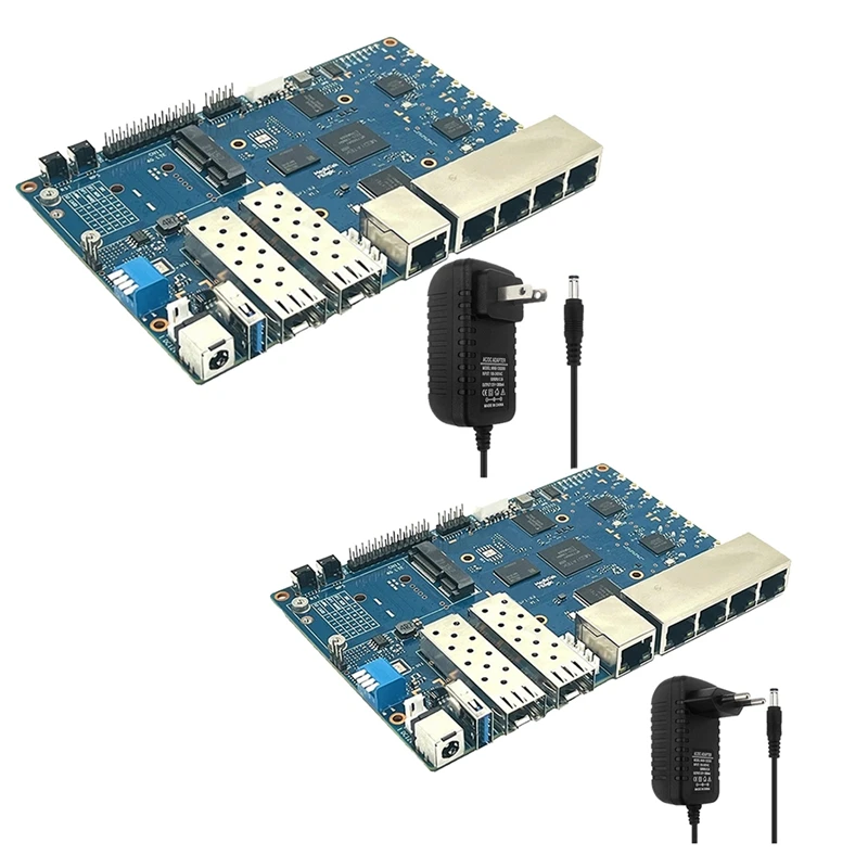 

For Banana PI R3 MT7986 2GB+8GB EMMC 2 SFP 2.5Gbe 5Gbe Interface Open Source Router Development Board With Power