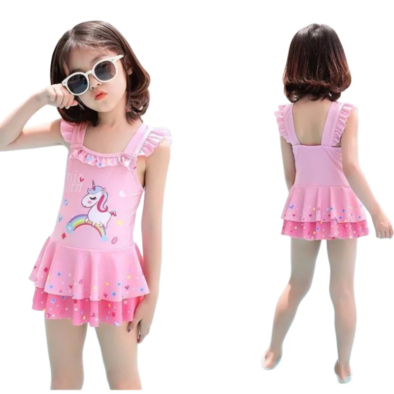 

My Little Pony Anime Girls Kawaii Swimsuit One-Piece Big Kids Student Cartoon Cute Unicorn Sunscreen Boxer Swimsuit BirthdayGift