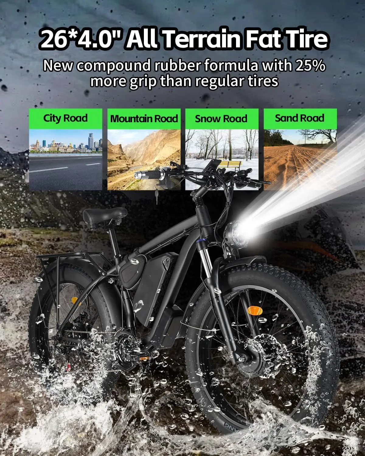 Электровелосипед для взрослых 2000 Вт двойной мотор батарея 48 в 23 Ач 55 км/ч 7