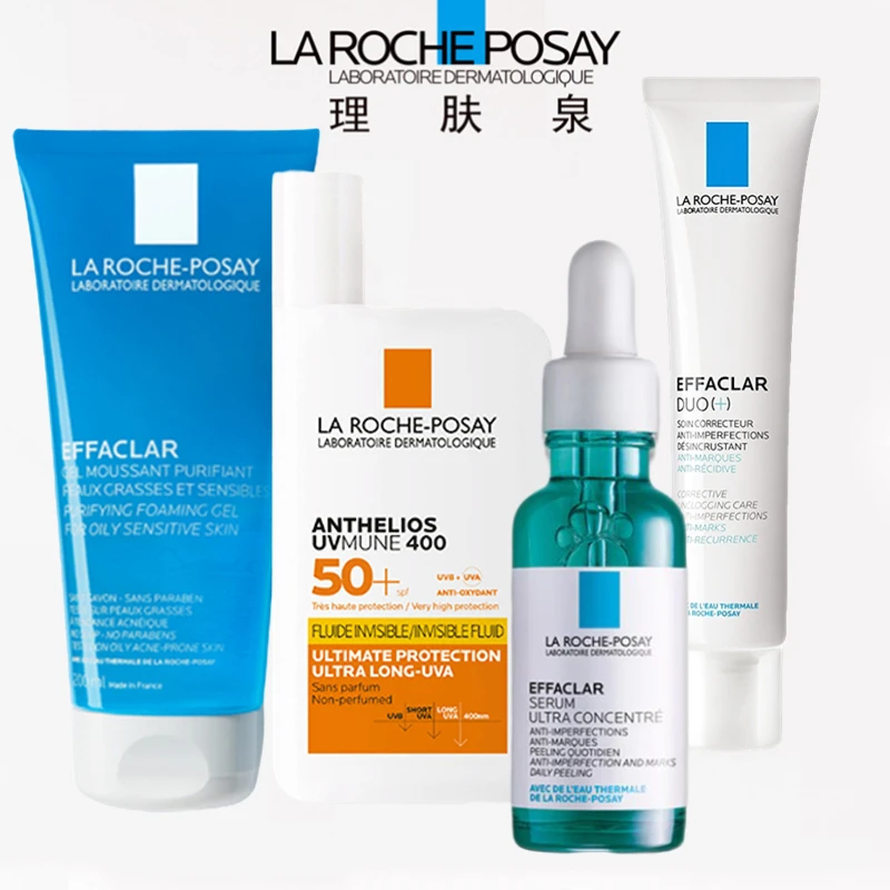 

Original La Roche Posay Effaclar Serum/Purifying Foaming Gel Cleanser/DUO+ Sunscreen Mild Soothing Repair Oil Control Acne Skin