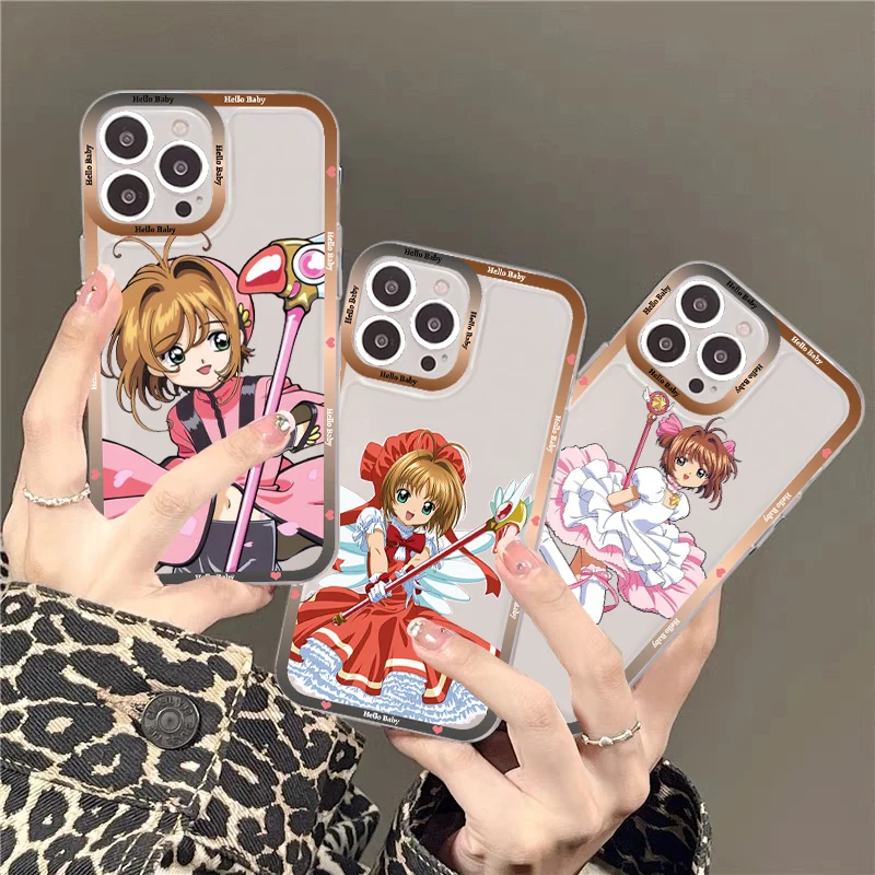 

Card Captor Sakuras Anime Phone Case For iPhone 14 13 12 11 Pro Max Mini X Xs XR 6 7 8 Plus SE 2020 Transparent Case