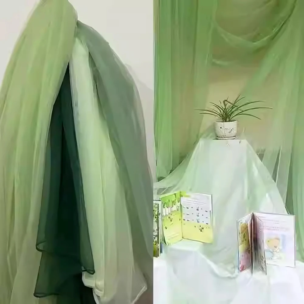 Мягкая фата ручной работы сделай сам из зеленого тюля авокадо прозрачная тюль