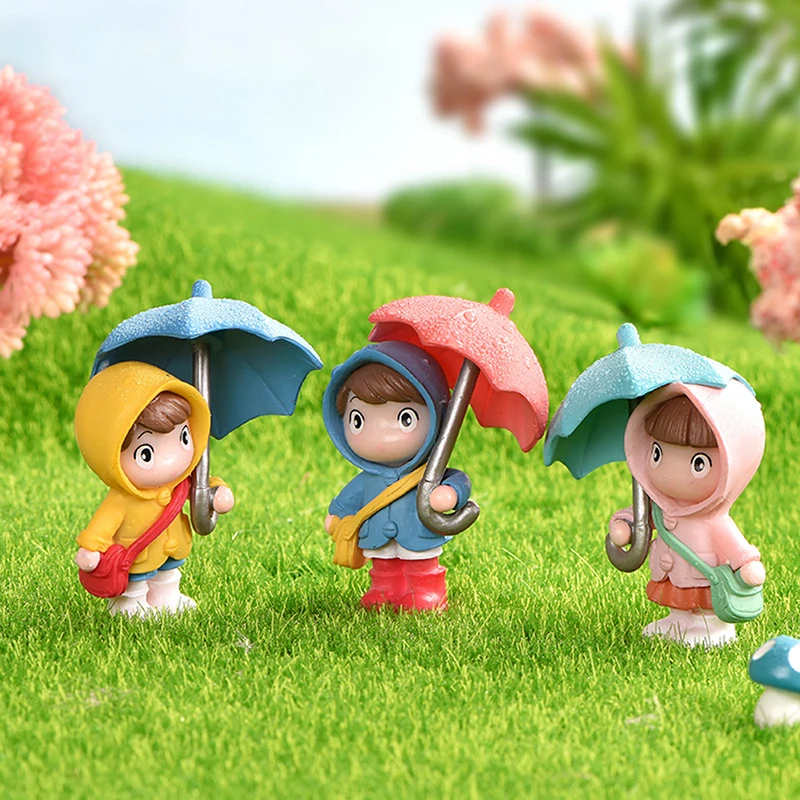 

1PC Mini Cute Umbrella Girl Doll Landscape Handcrafted Fairy Garden Figurines