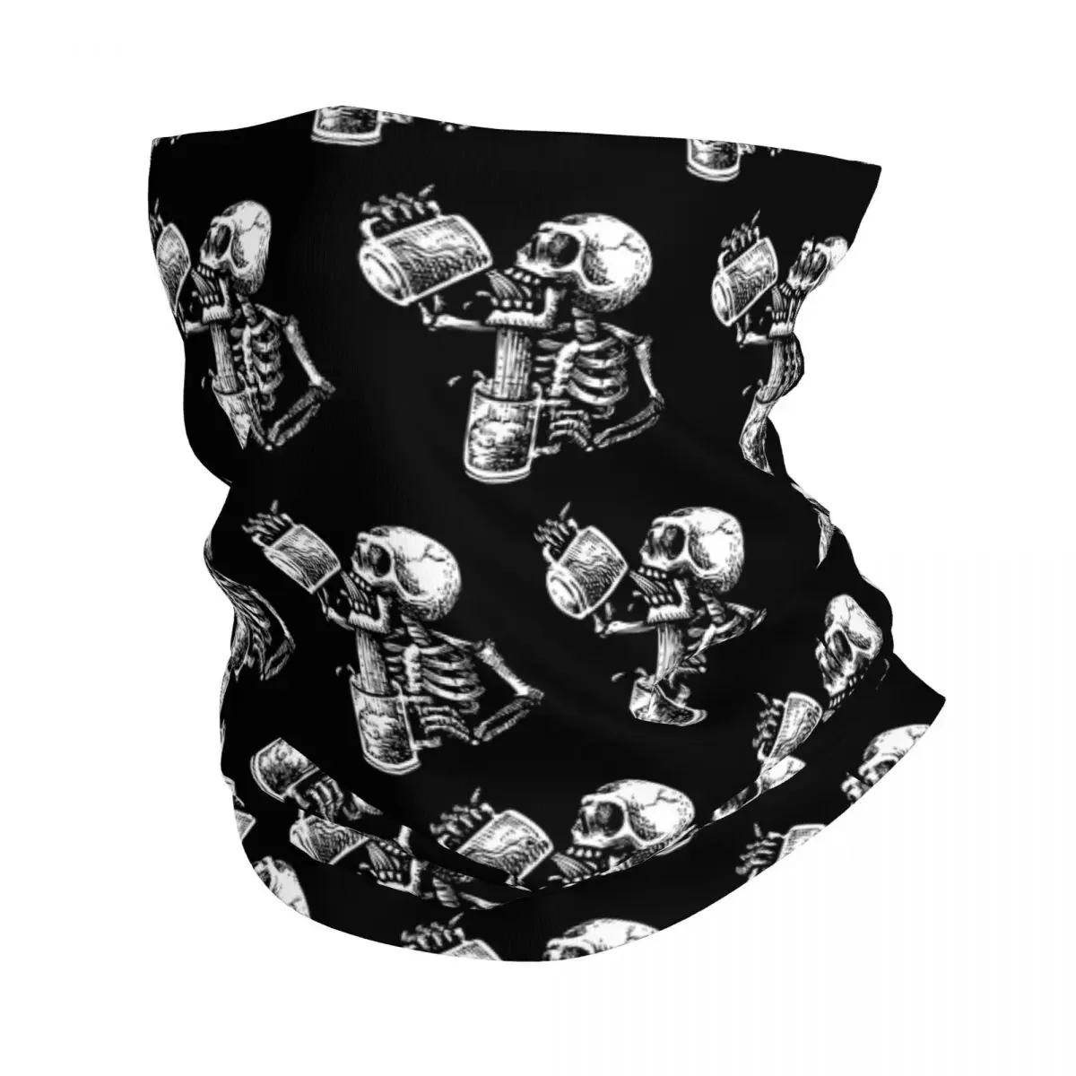 

Drunk Skull Neck Gaiter Men Women UV Protection Winter Bandana Scarf for Hiking