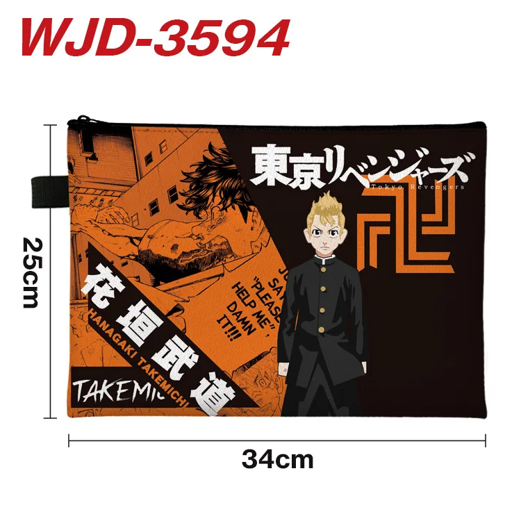 

Anime Tokyo Revengers Draken Baji Mikey Zipper Pockets Folders For Notebook Binder Files Reports Binder 1078