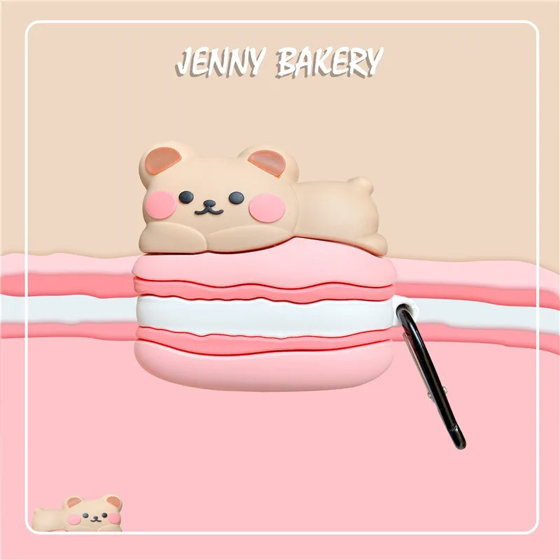 

Creative Cartoon Cute Macaroni Bear Apple AirPods 2 Case Cover AirPods Pro Case IPhone Earphone Accessories Air Pod Case