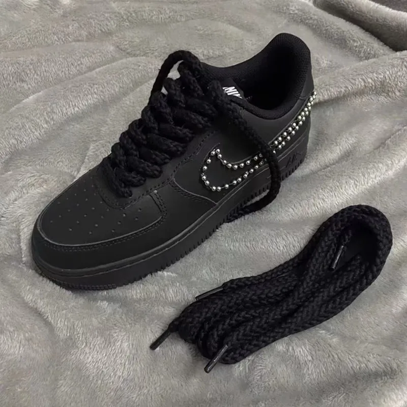 7mm Round Bold Cotton Thick Rope Laces Solid Color Low-top Canvas Beige Pink Sport Women Men Shoelaces Cashew Flower Strings