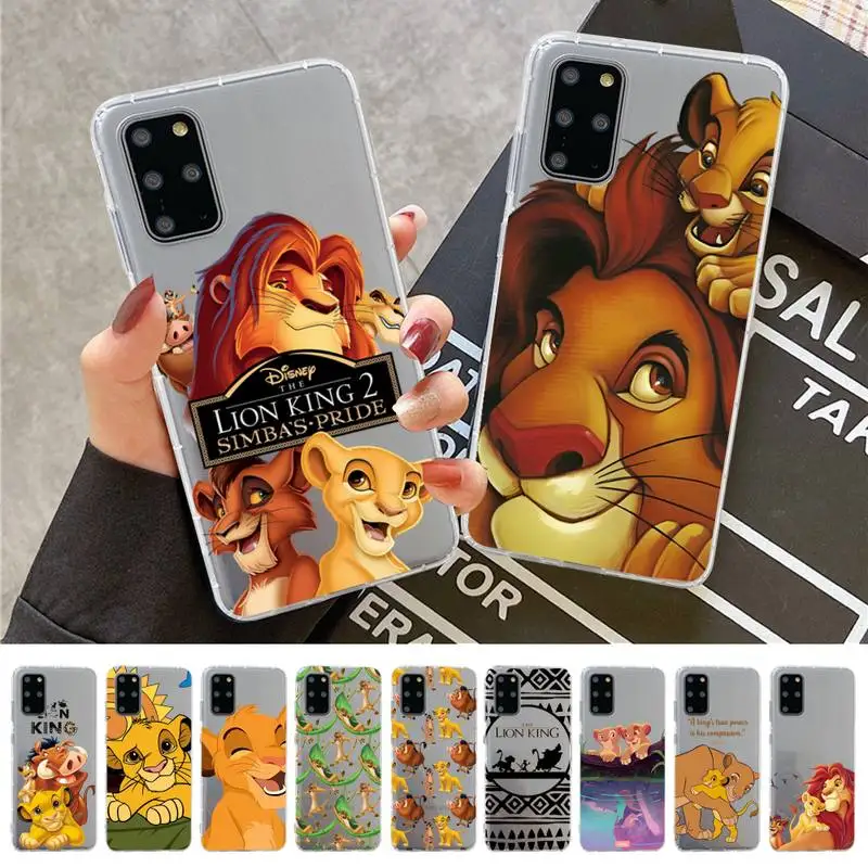 

Disney The Lion King Phone Case for Samsung S20 S10 lite S21 plus for Redmi Note8 9pro for Huawei P20 Clear Case