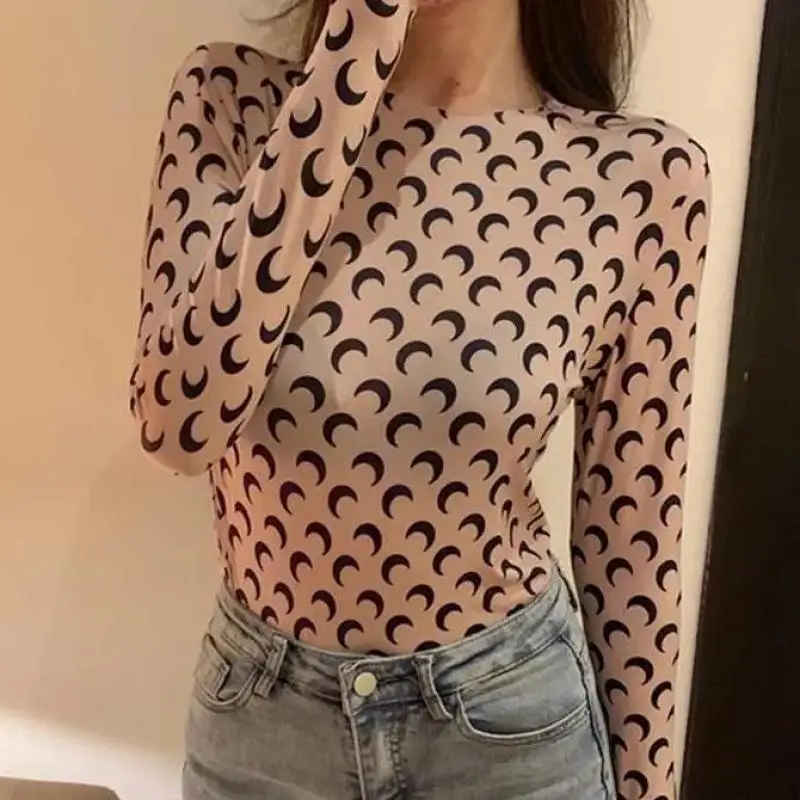 

Футболка женская летняя из вискозы, с круглым вырезом и длинным рукавом