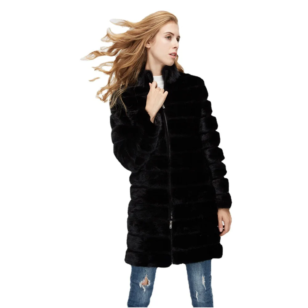 Fur Coat Women Autumn and Winter Warm Fur Faux Fur Mid-Length Coat Women Winter Coat Women