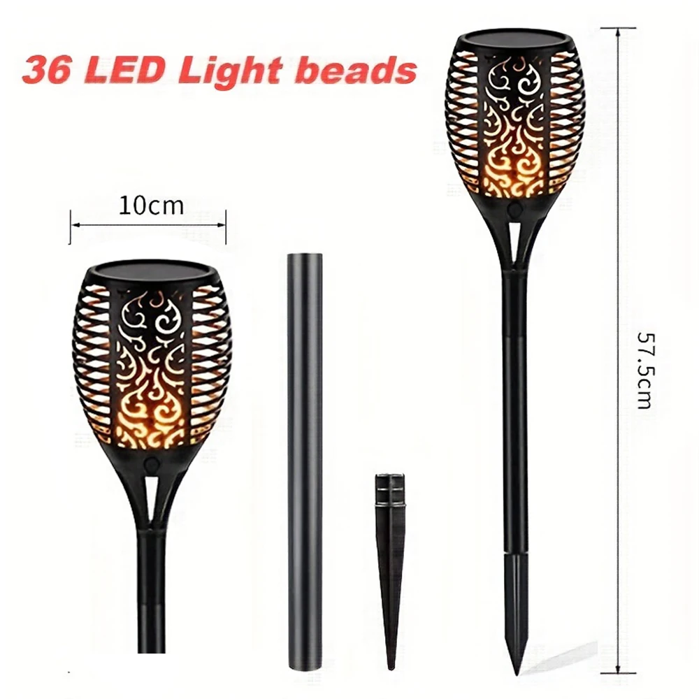 36LED солнечный фонарь с пламенем мерцающий свет водонепроницаемое украшение для