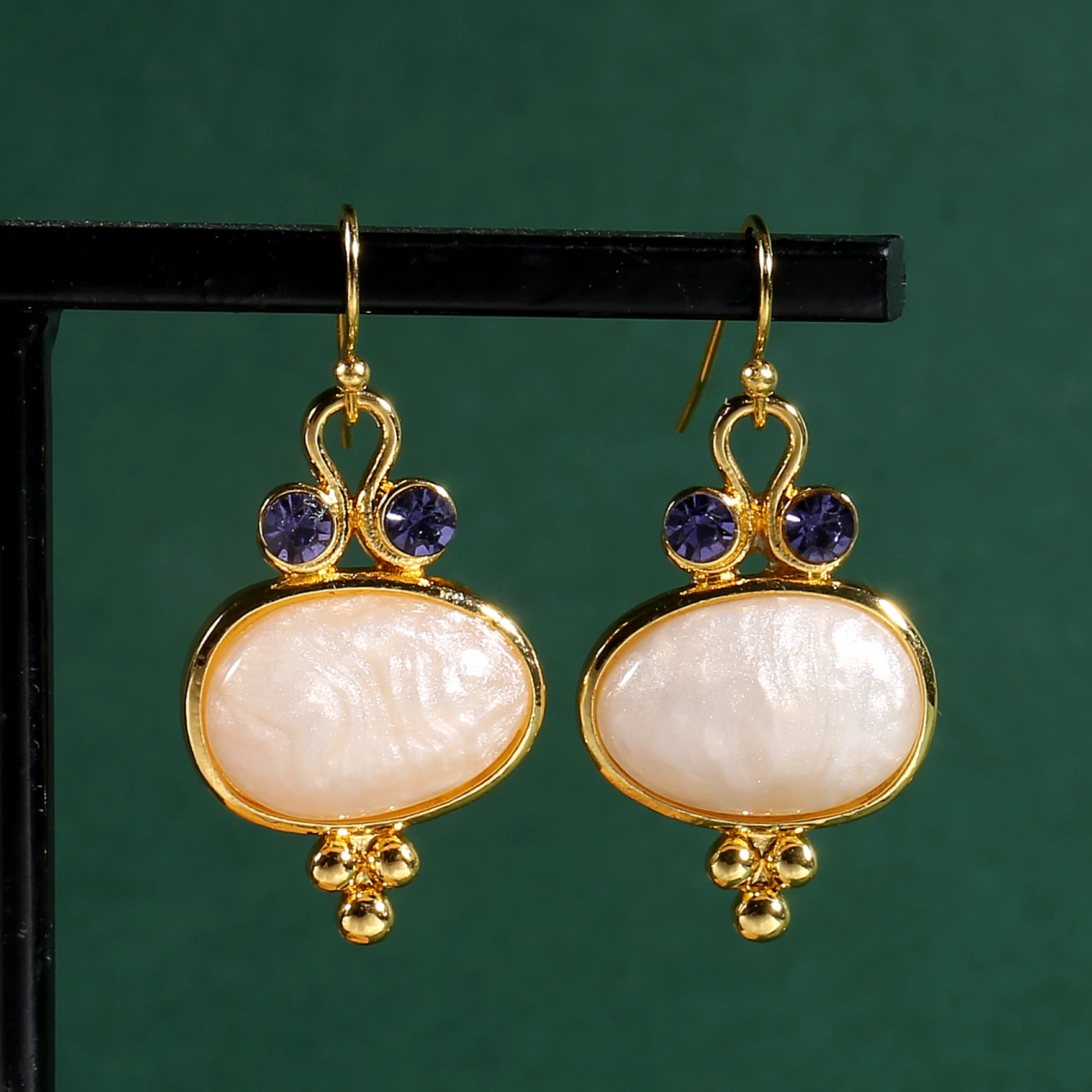 

Elegant Gold Plated Dangle Hook Earrings Dazzling CZ Women Anniversary Wedding Graceful Accessories Fashion Earrings