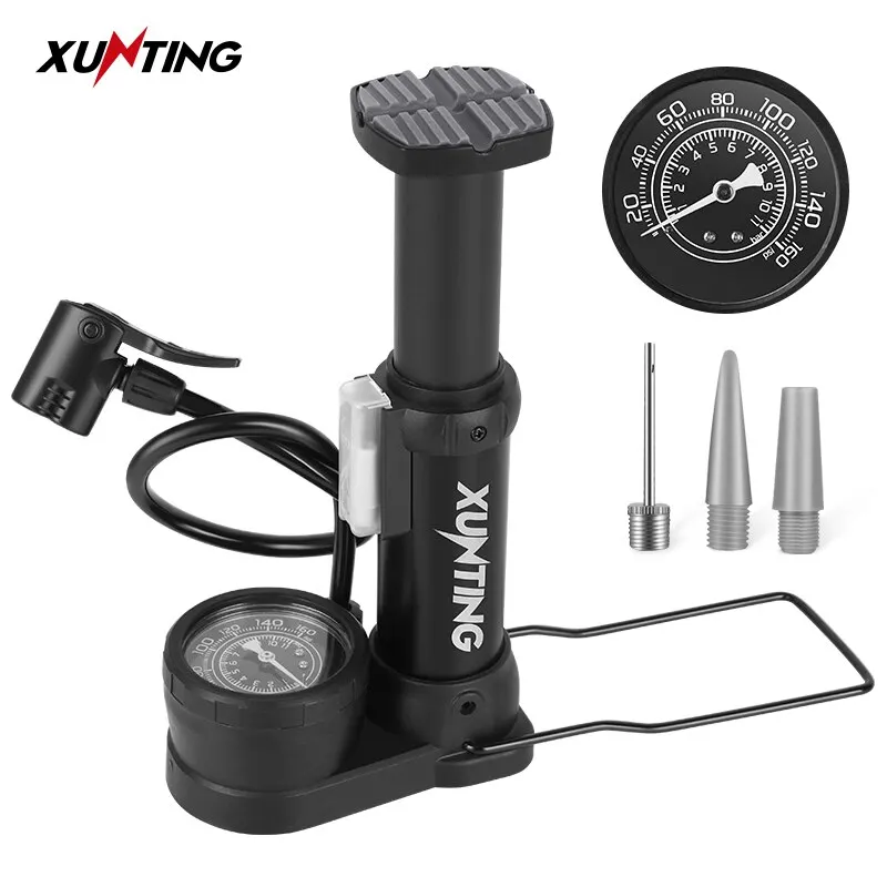 Мини-велосипедный воздушный насос 140PSI для дорог и MTB с клапаном Presta Schrader стальной