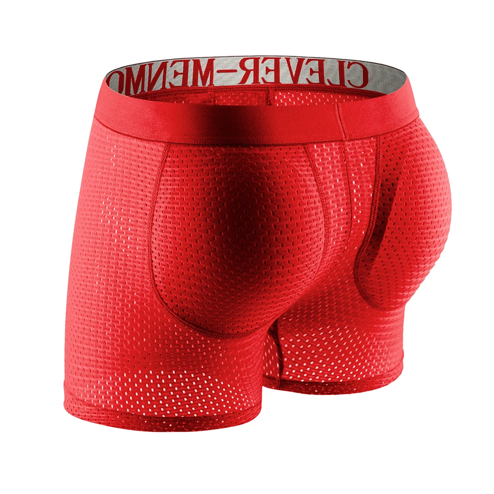 Butt Lifter Boxers For Men Enhancer Padded Underwear Body Shapewear Penis Pouch Trunk Buttocks Push Up Pad Underpants 2022