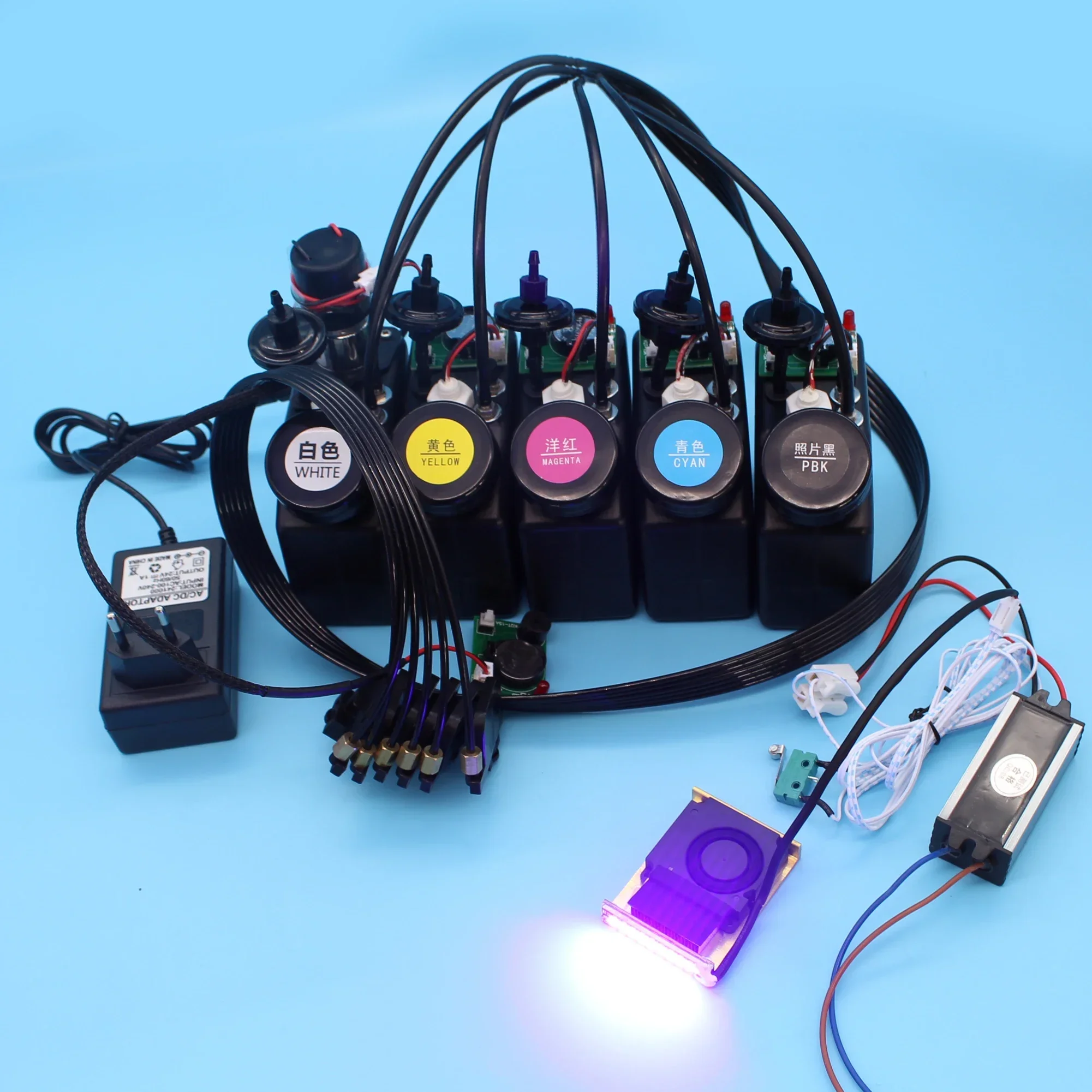 Принтер 250 мл УФ DTF Система подачи чернил СНПЧ для Epson L1800 L800 L805 AB Пленочный