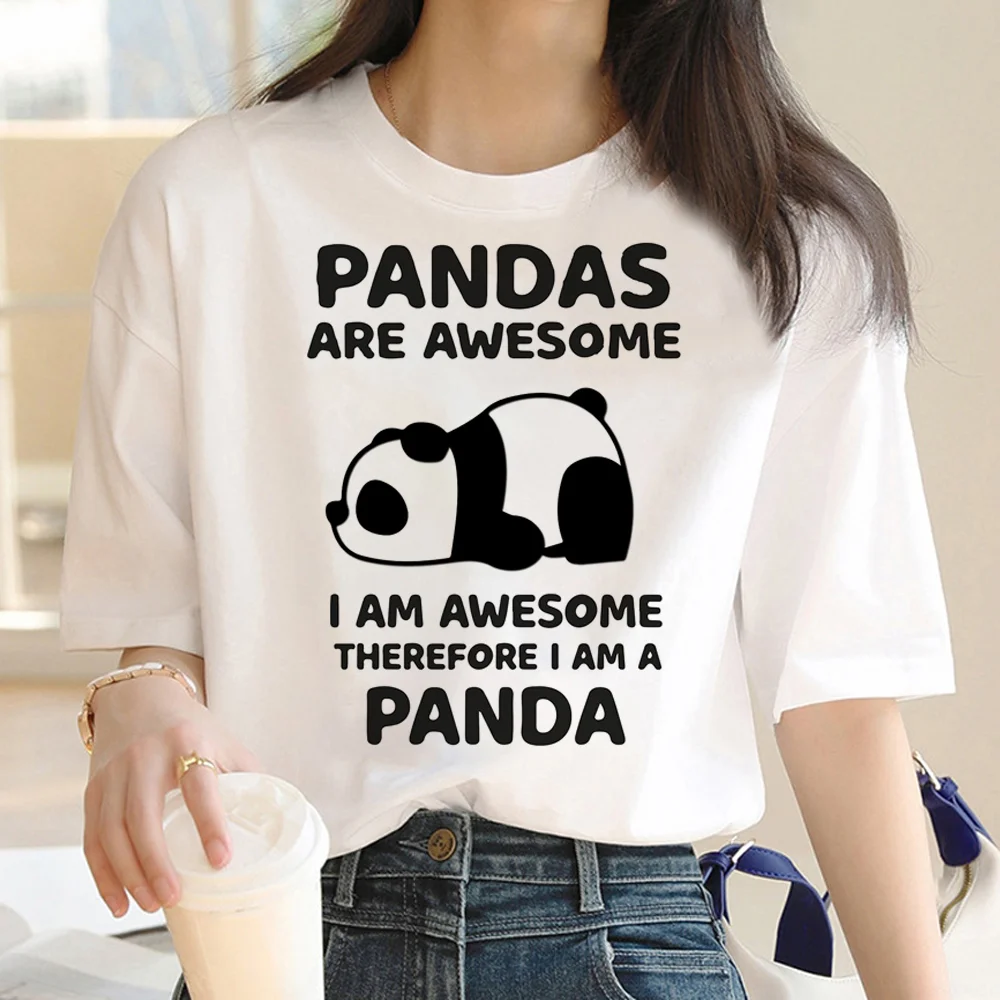 

Panda Print t-shirts women anime manga harajuku t shirt girl comic clothing