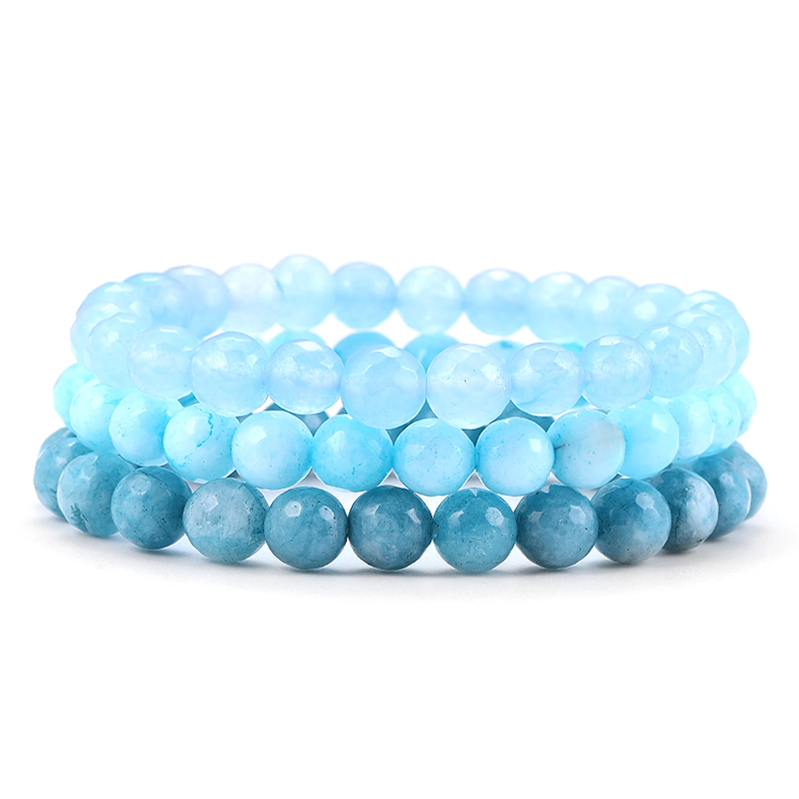 Браслет из бусин диаметром 8 мм с аметистом розовым кварцем