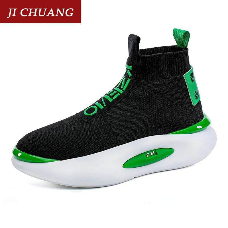 

Men's Fashion Casual Shoes High Top Male Sneakers Trend Flying Shoe Cover Foot Breathable Sports Running Shoes New Socks Shoes