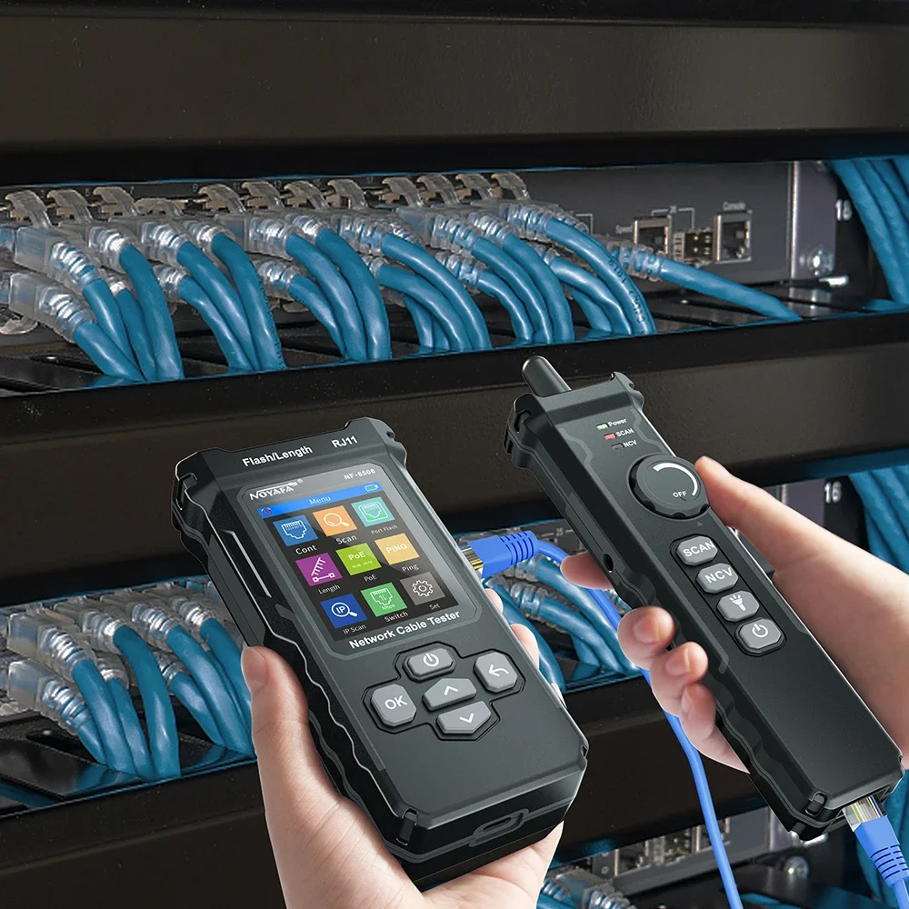 Цифровой тестер сетевого кабеля NOYAFA NF-8506 Поиск сетевых линий IP-сканирование TDR POE