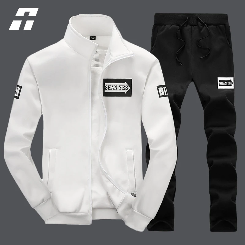 

Men's Tracksuit Autumn Fashion Sportswear 2 Piece Set Men Jacket Sweatpants Casual Prined Male Sweatsuit Sports Suits Husband