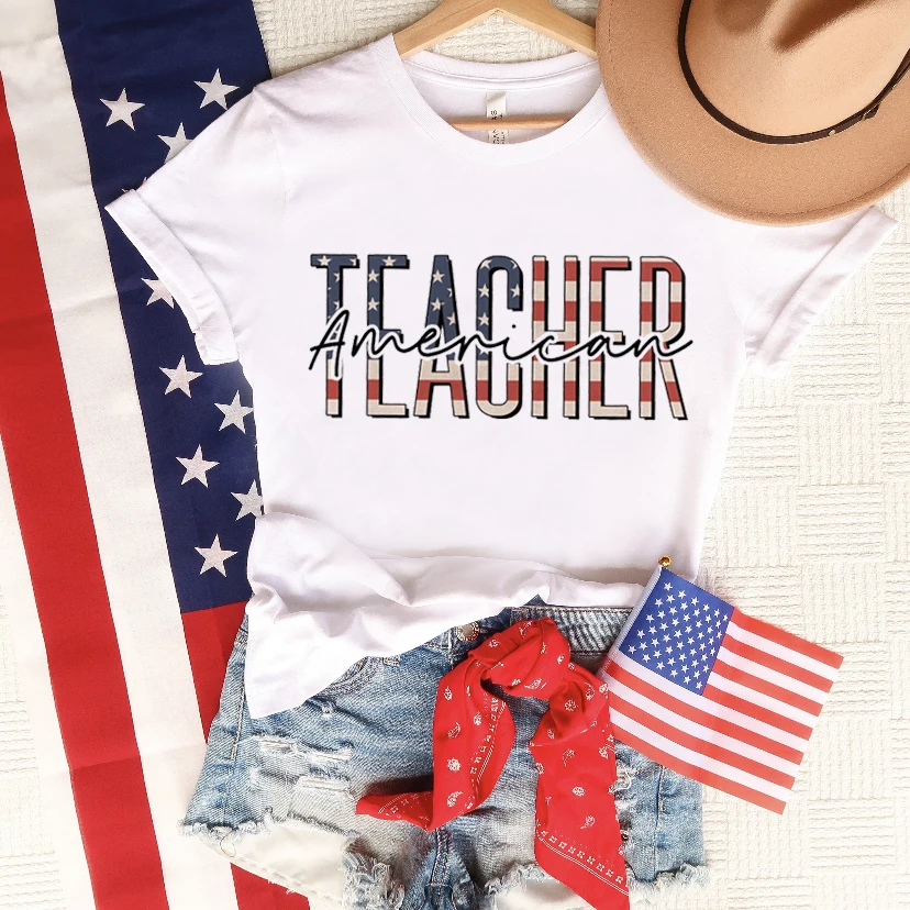 

Fourth of july Clothes Casual Summer Tee Fashion Women Clothing Leopard Print Tshirt Female Top Short Sleeve Graphic T-shirt