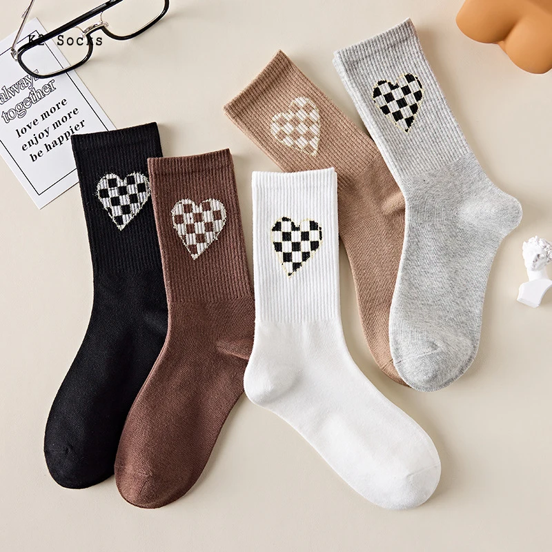 

Новые Длинные мужские и женские носки с надписью C Love в Корейском стиле, хлопковые модные смешные мягкие женские чулки в стиле Харадзюку для ...