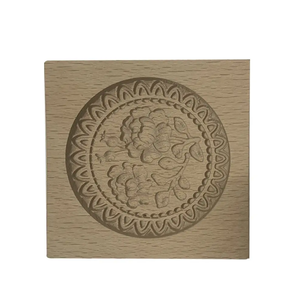 

Biscuit Cutting Mould Traditional Wooden Biscuit DIY Moon Cake Mould 3D Wood Baking Mould DIY Equipment