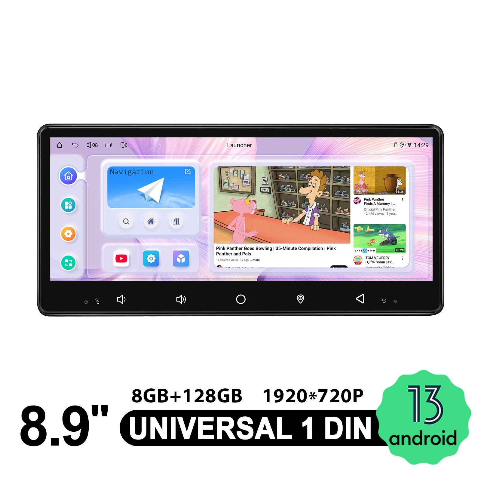 

Модернизированная автомобильная аудиосистема JOYING, автомобильное радио, стерео, 8,9 дюйма, 1Din, универсальный головной блок с CarPlay/Android Auto/Bluetooth/FM/SWC