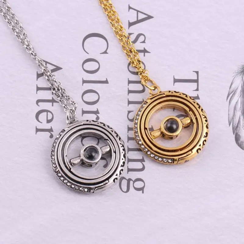 

Vintage Astronomical Sphere Projection Necklace for Women I Love You In 100 Languages Pendant Necklaces Accessories Jewellery