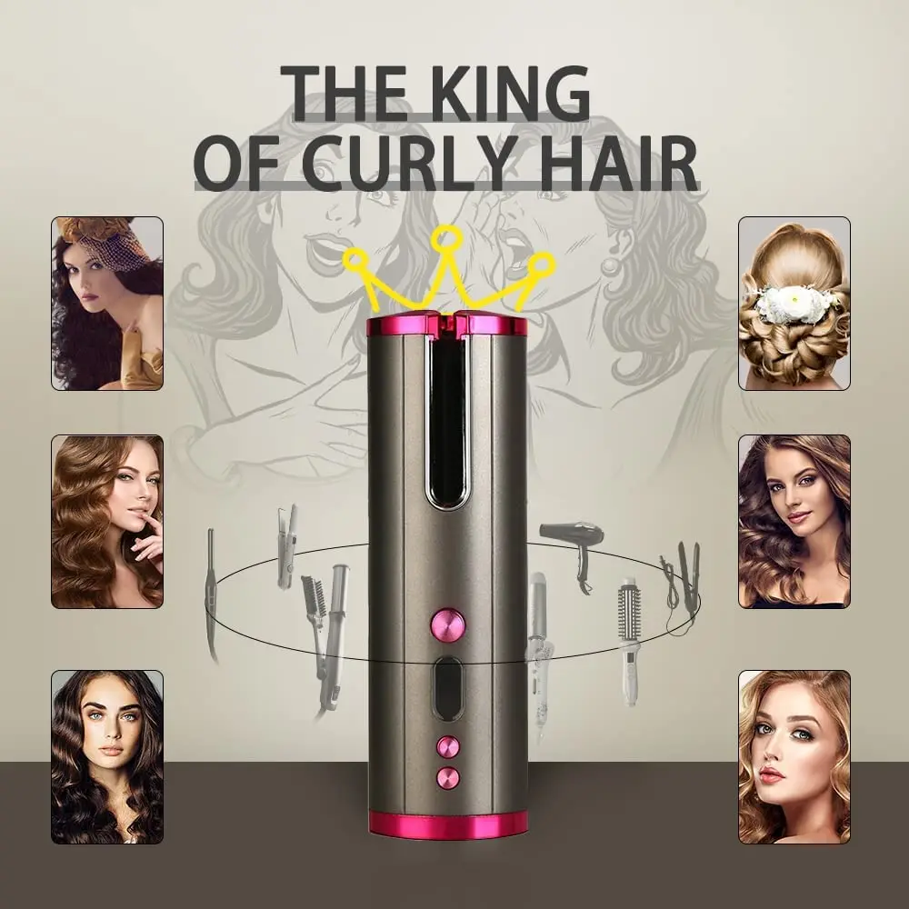 Беспроводной автоматический щипцы для завивки волос портативная перезаряжаемая