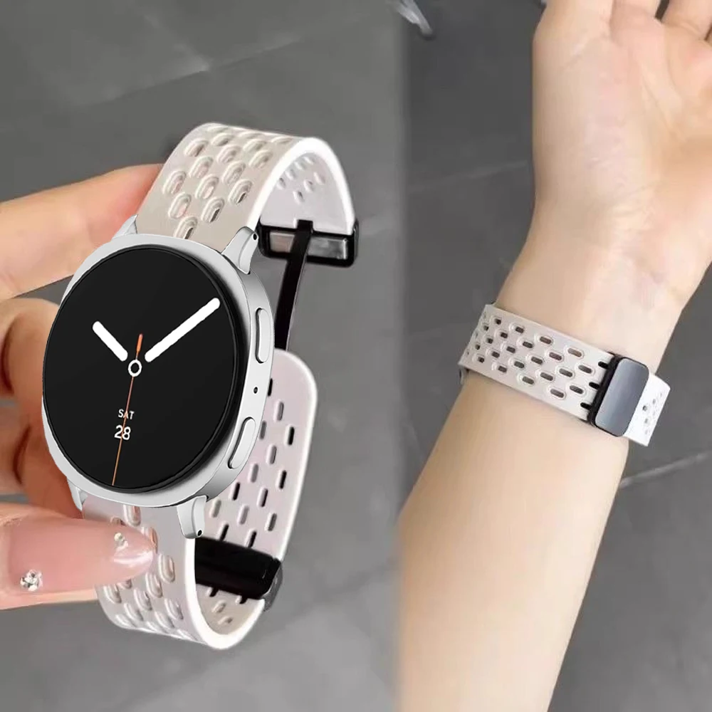 Фото Силиконовый ремешок для Samsung Galaxy watch 8, ремешок 44 мм, 40 мм, 8, классический, 46 мм, магнитный браслет на запястье, спортивный браслет Correa Galaxy watch8 №1