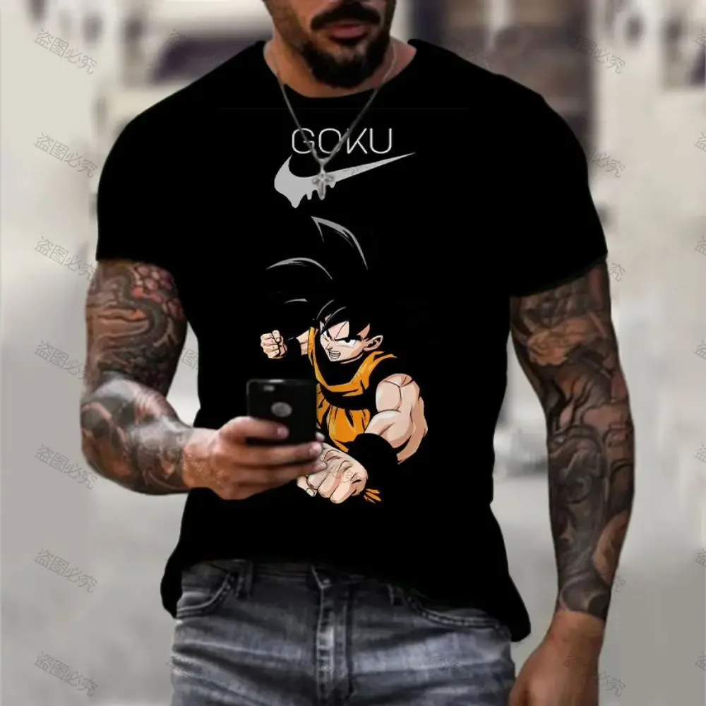 Мужская футболка с коротким рукавом Goku летняя круглым вырезом и размеры 110-6XL