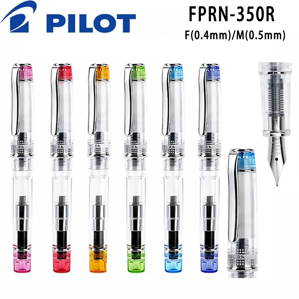 PILOT FPRN-350R Fountain Pen with Ink Converter Transparent Body F/M Tip Calligraphy Writing Supplies School Stationery Supplies