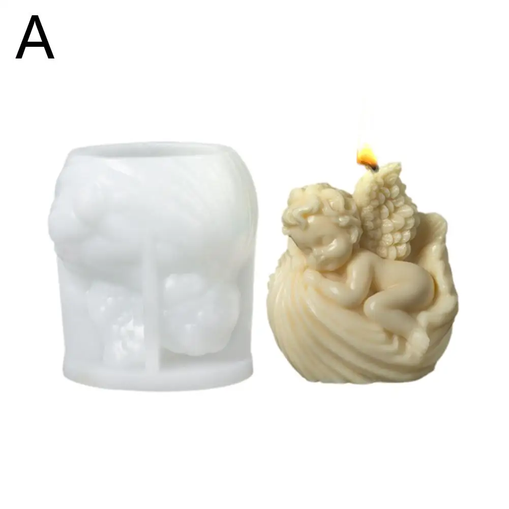 3D форма для свечей с цветком розы и ангела силиконовая изготовления подарков