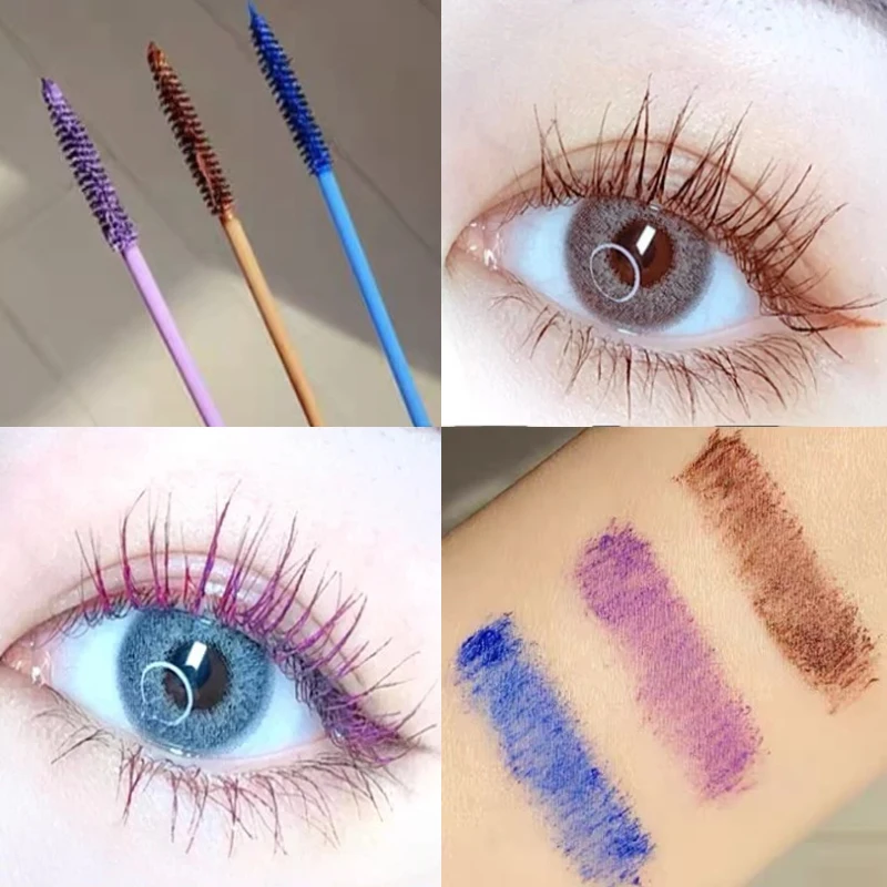 Waterproof Colorful Eyelash Mascara Quick Dry Not Blooming Blue Purple Curling Lengthen Long-lasting Mascara Color Eyes Makeup