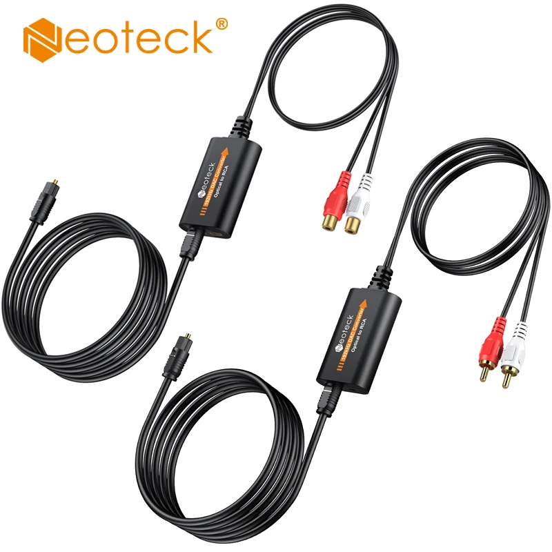 Neoteck 192kHz SPDIF to RCA Converter Digital to Analog DAC Audio Converter Optical Toslink to RCA Audio Adapter Male / Female